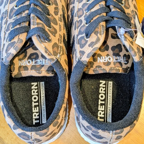 NWT Tretorn Nylite Plus Canvas Sneakers Shoes Leopard Animal Print Womens 9M - Picture 5 of 13